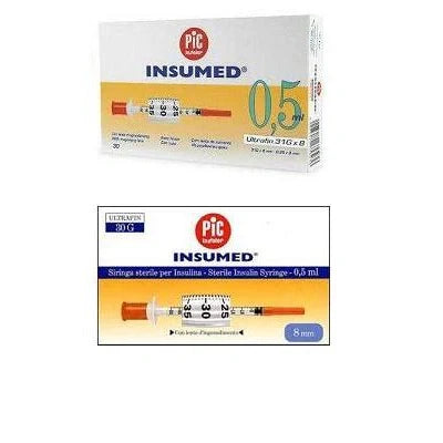 Pikdare Siringhe per Insulina Pic Insumed 30pz Dispositivo medico