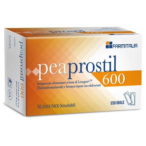 Farmitalia Peaprostil 600 Stick Pack, 16 stick orosolubili, Integratore per prostata