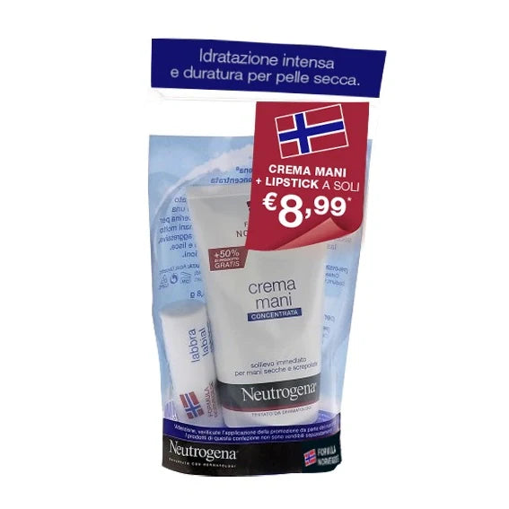 Neutrogena Crema Mani Concentrata e Stick Labbra Secche, Cosmetici