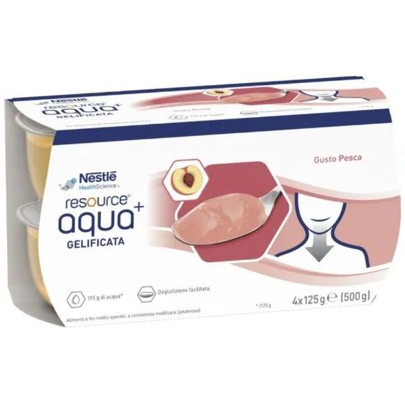 Nestlé Resource Aqua Gelificata Gusto Pesca 4x125g Alimenti per fini medici