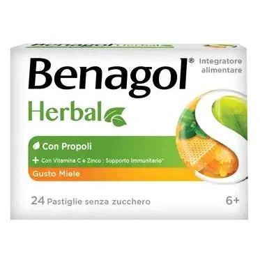 Reckitt Benckiser Benagol Herbal Miele 24 pastiglie Parafarmaci