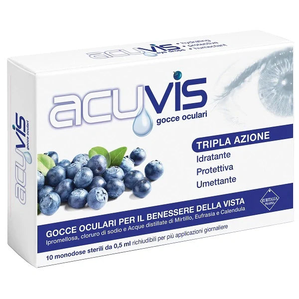 Euritalia Acuviz Gocce Oculari 10 Flaconi 0,5 ml Dispositivo medico