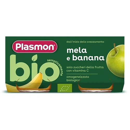 Plasmon omogeneizzato banana e mela bio 160 g alimentazione prima infanzia