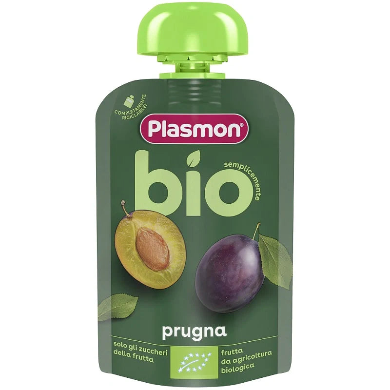 Plasmon Prugna Bio 100g, alimento per l'infanzia, omogeneizzato, biologico