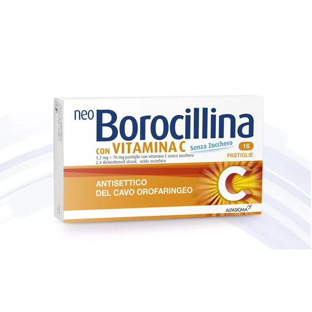 Alfasigma Neoborocillina C 16 Pastiglie Senza Zucchero 1.2 mg