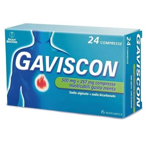Gaviscon compresse menta 24 pz, farmaco da banco, antiacidi