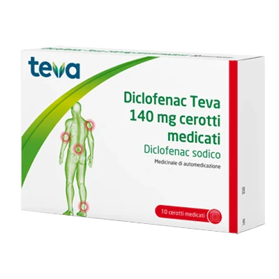 Teva Diclofenac Cerotti Medicati 140 mg - 10 pezzi, Farmaci