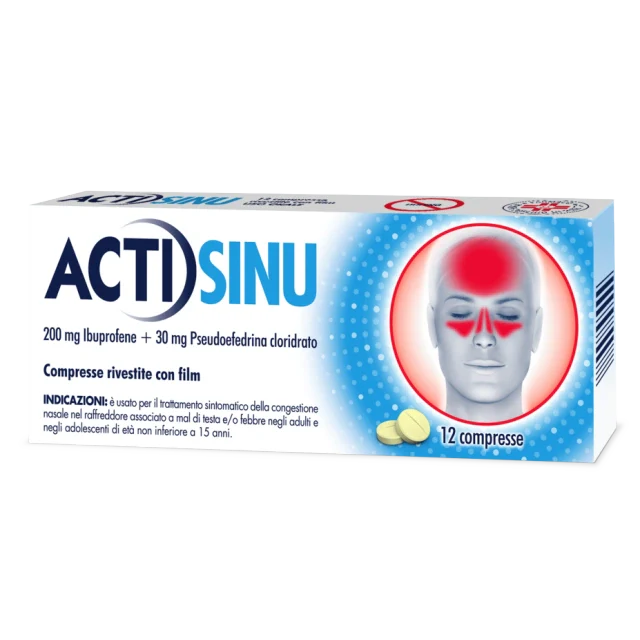 Kenvue Actisinu 12 compresse 200 mg + 30 mg Farmaci