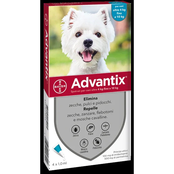 Elanco Advantix Spot On 4-10kg, farmaco veterinario per cani