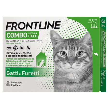 Boehringer Frontline Combo Spot-On Gatti 3 Pipette Farmaci Veterinari