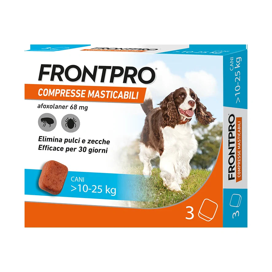 Boehringer Frontpro compresse masticabili per cani 10-25kg, farmaco veterinario