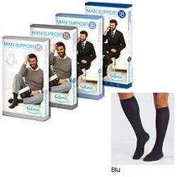 Gloria Med Man Support Gambaletto Blu 18 Cotone Dispositivo Medico