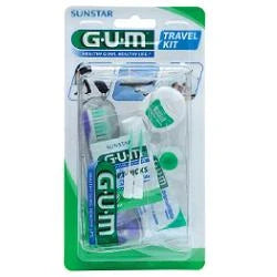 Gum Travel Kit Viaggio - Spazzolino, Dentifricio, Filo Interdentale, Parafarmaci