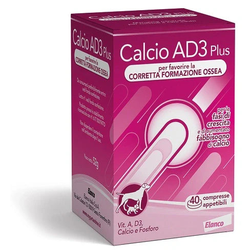Elanco Calcio AD3 Plus 40 compresse Parafarmaci per cani