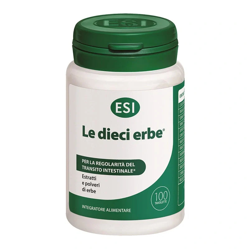 ESI Le Dieci Erbe 100 tavolette, integratore per il transito intestinale
