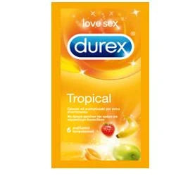 Durex Tropical Easy On 6pz, preservativi aromatizzati, dispositivi medici