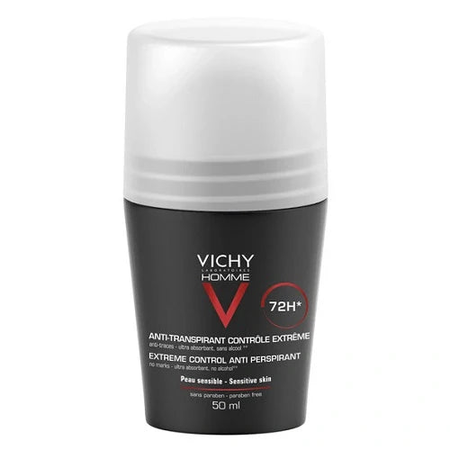 Vichy Homme Deo Roll-On Antitraspirante 50 ml, deodorante, categoria deodoranti