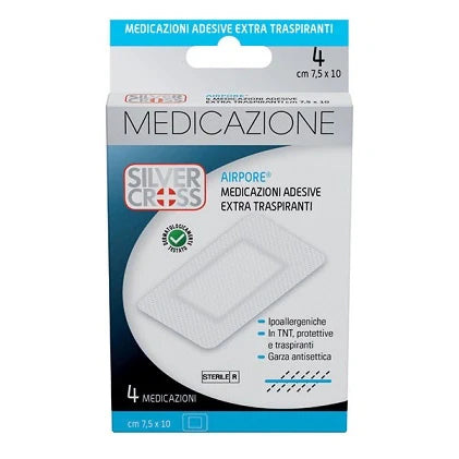 Silvercross Airpore 7,5x10cm, medicazione adesiva, dispositivo medico