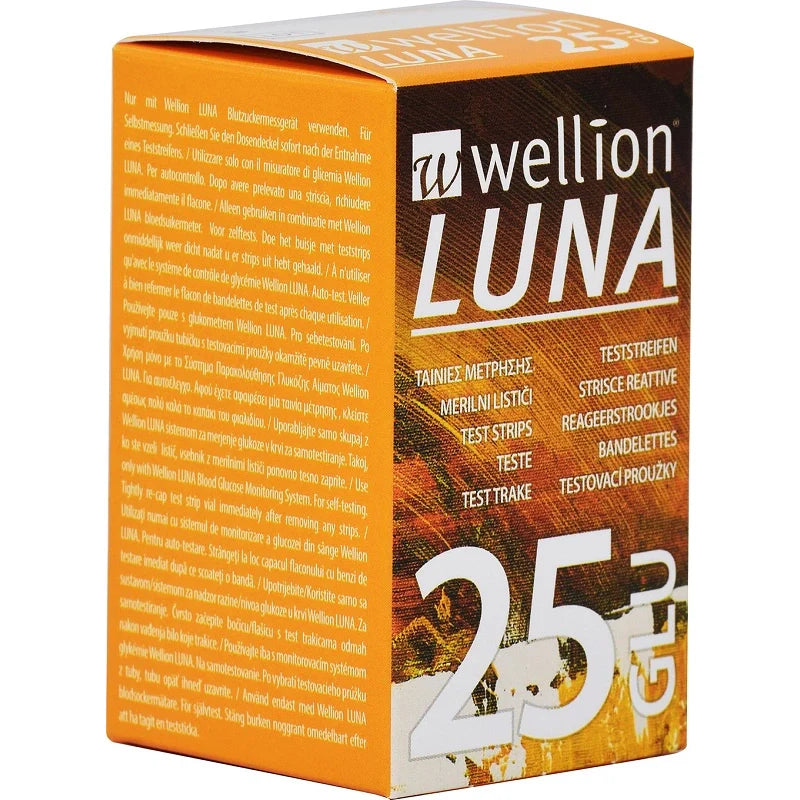 Wellion Luna 25 Strips, strisce per misurazione glicemia, dispositivo medico