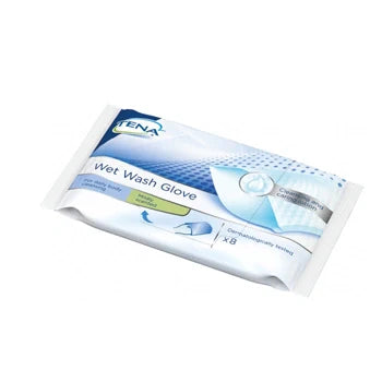 Essity Tena Wet Wash Glove 8pz, guanti detergenti umidificati, dispositivi medici