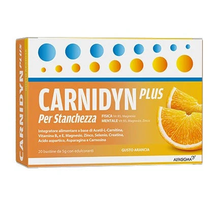 Alfasigma Carnidyn Plus 20 Bustine Gusto Arancia Parafarmaco