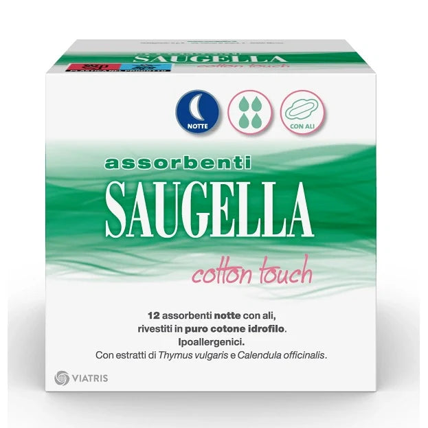 Saugella Assorbenti Notte Cotton Touch 12 pz, Assorbenti, Igiene intima