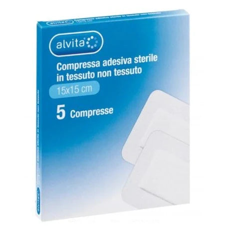 Alvita Garza Adesiva Sterile 15x15 cm, Dispositivo medico, Garze sterili