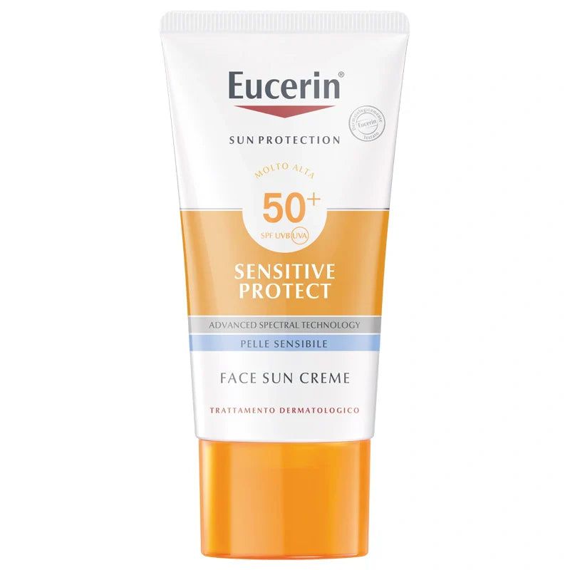 Eucerin Sun Viso Crema SPF50+ 50 ml, protezione solare viso, cosmetici