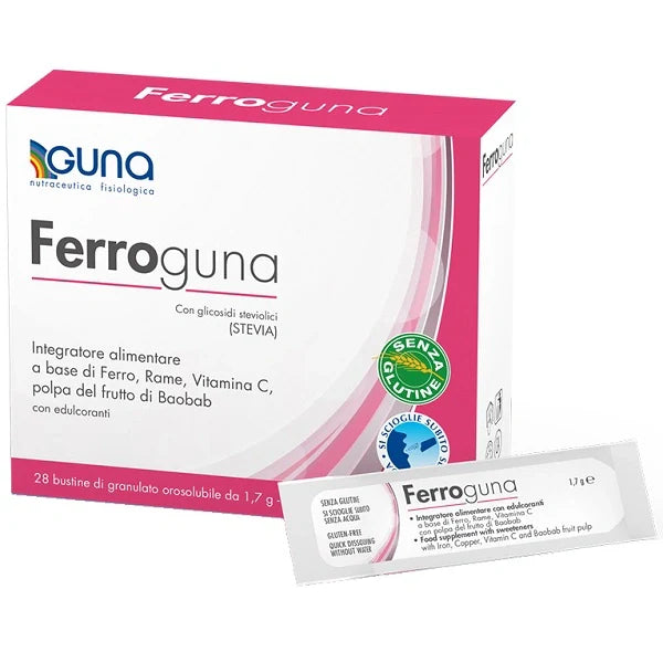 Guna Ferroguna 28 bustine di ferro e vitamine, Integratori