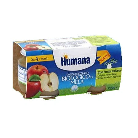 Humana Omogeneizzato Mela Bio 2x100g, Parafarmaci, Alimentazione prima infanzia