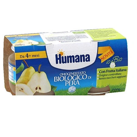Humana Omogeneizzato Pera Bio 2x100g, Parafarmaco per alimentazione prima infanzia