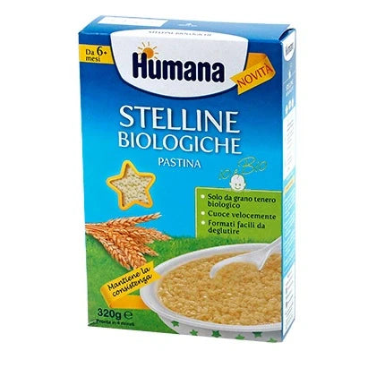 Humana Stelline Biologiche 320 g, alimenti per bambini, pasta biologica