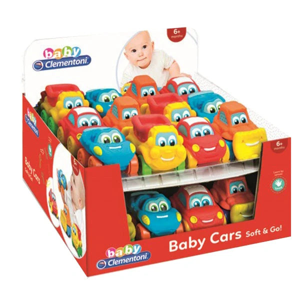 Clementoni Baby Car Soft & Go 24pz, giocattoli morbidi per bambini
