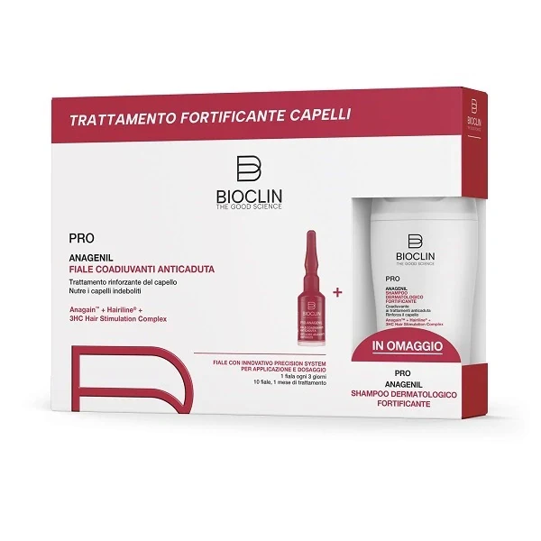 Bioclin Pro Anagenil 10 fiale da 4 ml + shampoo fortificante 150 ml, Parafarmaco