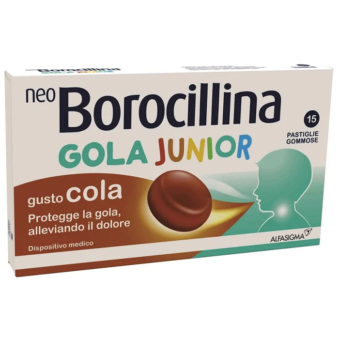 Alfasigma Neoborocillina gola junior gusto cola 15 pastiglie Dispositivo medico