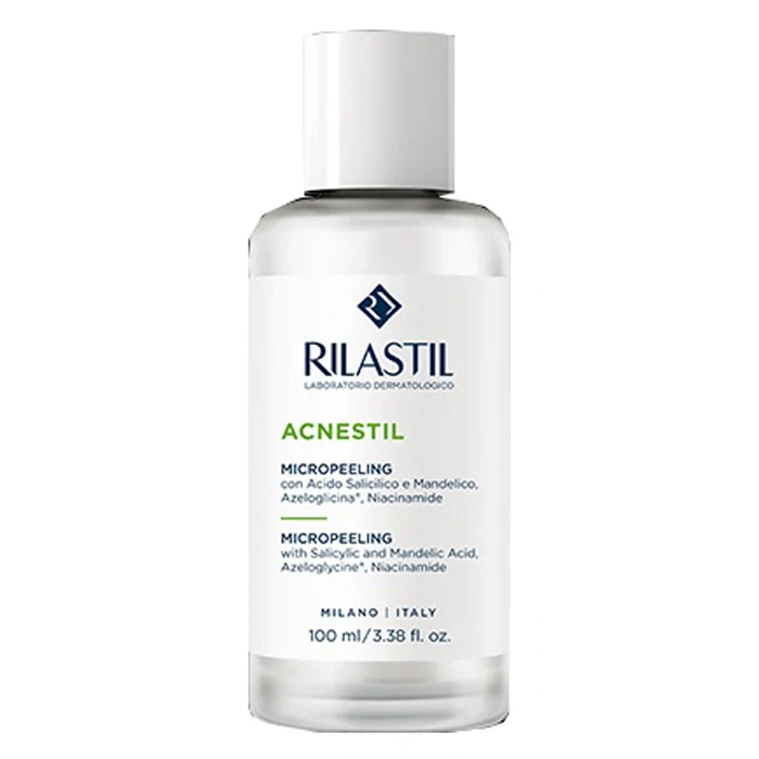 Rilastil Acnestil Micropeeling 100 ml, cosmetico per acne, trattamento purificante