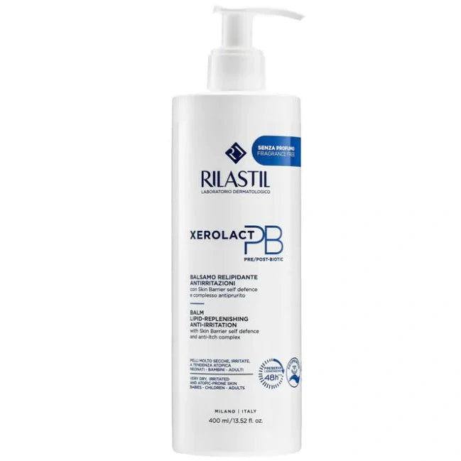 Rilastil Xerolact Balsamo 400 ml, cosmetico per pelle secca e atopica