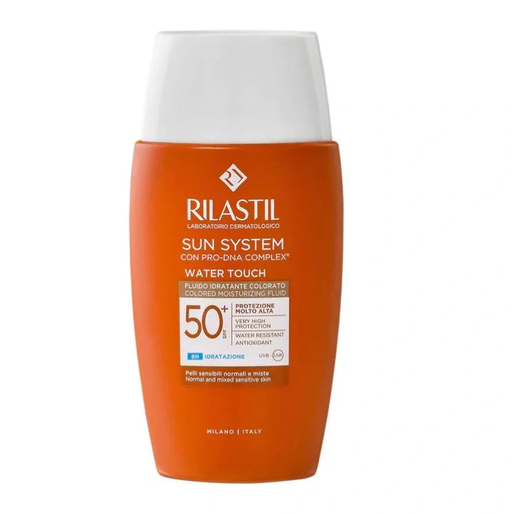 Rilastil Sun System Water Touch Color Fluido SPF50+ 50 ml, cosmetico solare per il viso