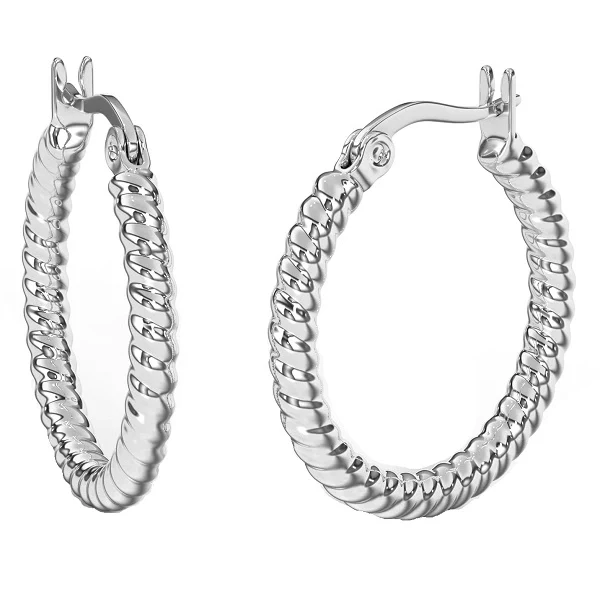 Sanico Orecchini Hoop Cristalli Bianchi 25mm Parafarmaco