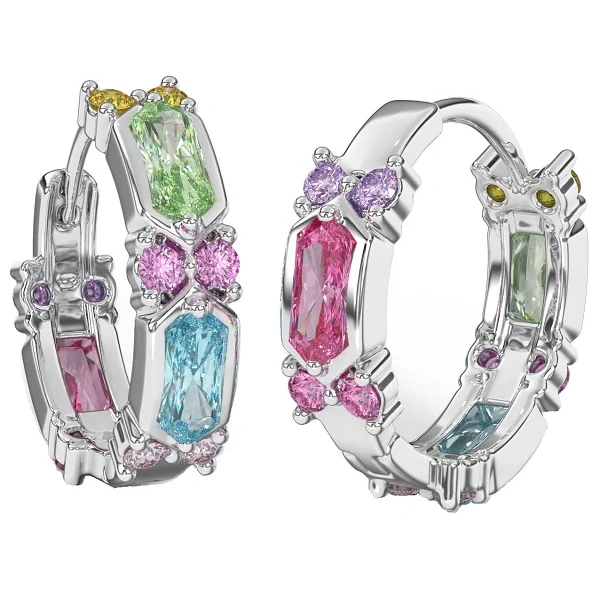 Sanico Orecchini Ring Cristalli Multicolor 19mm Parafarmaci