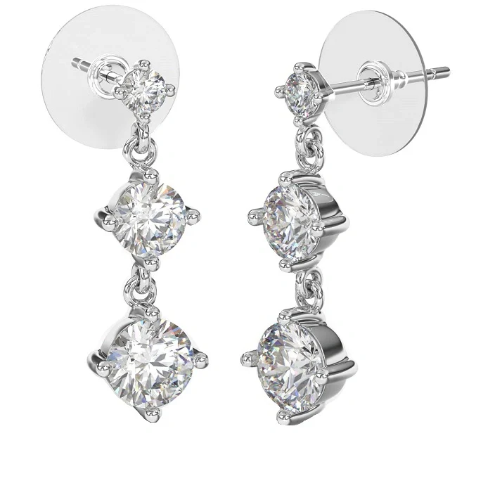 Sanico Orecchini 3Cryst 24mm Acciaio Inossidabile Parafarmaci