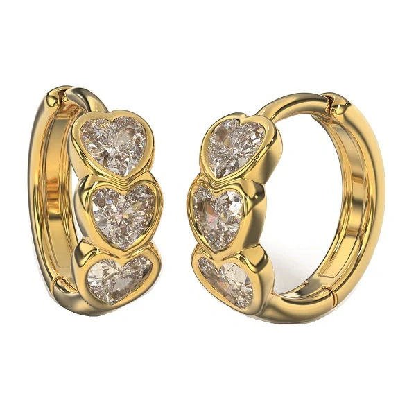 Sanico Orecchini 3Hearts 12mm Placcati Oro Parafarmaci