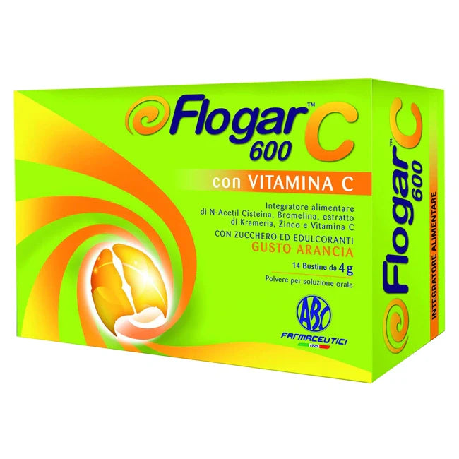 ABC Farmaceutici Flogar C 600 con Vitamina C 14 Bustine Parafarmaco