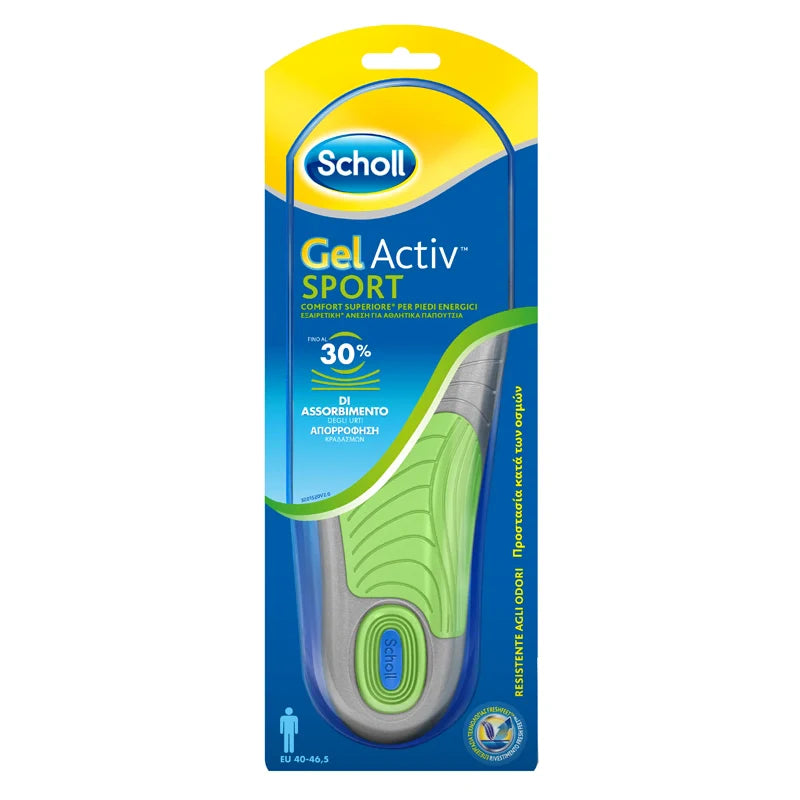 Scholl Gel Activ Sport Uomo, solette per calzature sportive, Dispositivi medici