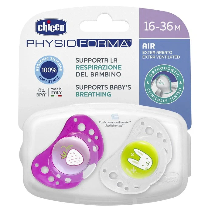 Chicco Succhietto Physio Air 12m+ Silicone 2P Parafarmaci