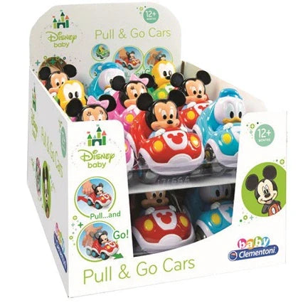 Clementoni Disney Baby Macchinine Pull Back 18 Pz, Giocattoli per bambini