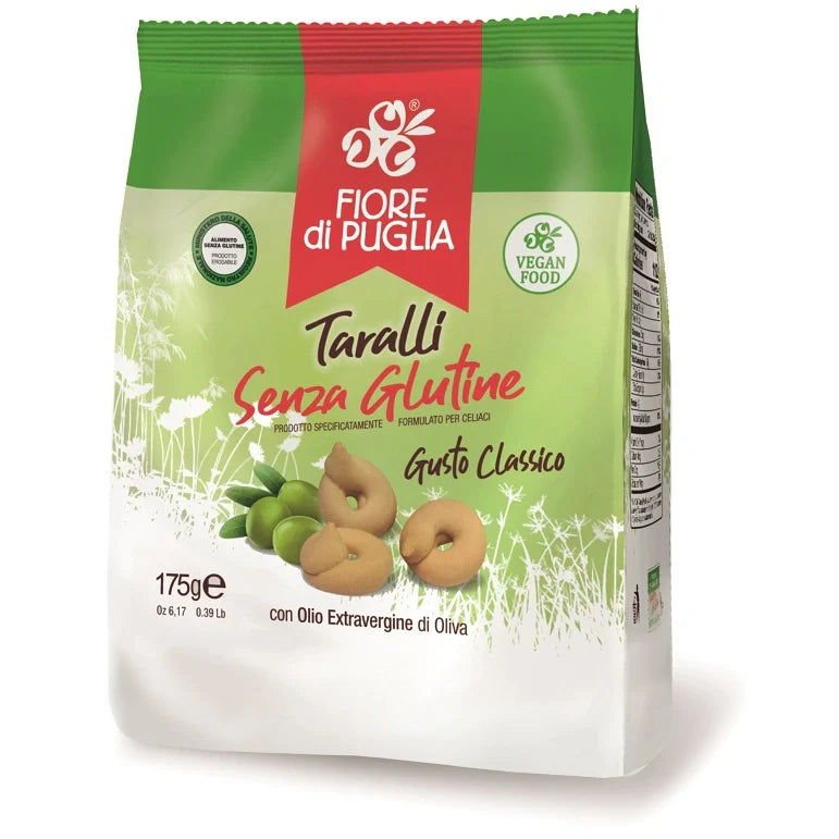 Fiore di Puglia Taralli Classici 175 g, snack salato senza glutine