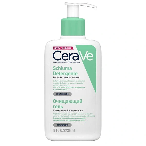 CeraVe Schiuma Viso 236 ml, detergente viso, cosmetici