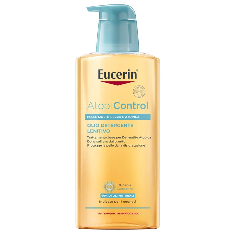 Eucerin Atopic Olio Detergente 400 ml, Parafarmaco per pelle secca
