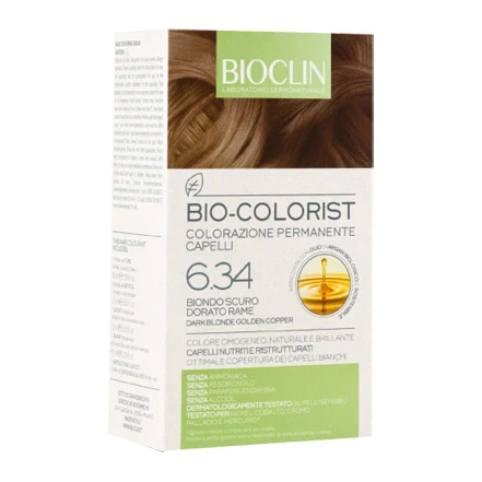 Bioclin Bio Colorist 6,34 Biondo Scuro Dorato Rame, tintura per capelli, categoria Tinte